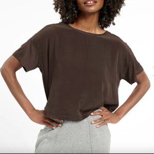 NWT XS Splendid Lima Silk Mix Boxy Tee